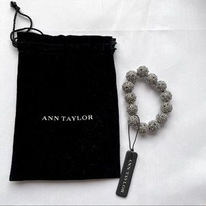 Ann Taylor silver tone Crystal Bead  bracelet, NWT